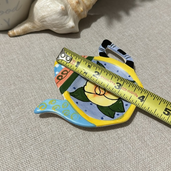 Milson & Louis Hand Painted Floral Tea Pot Shaped Tea Bag/Spoon Rest-EUC - Picture 7 of 7